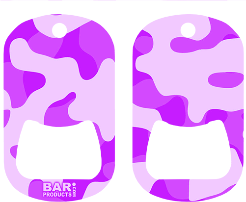Purple Camo Dog Tag Opener - Dog Tag Bottle Opener - Pink Camo (500x500)