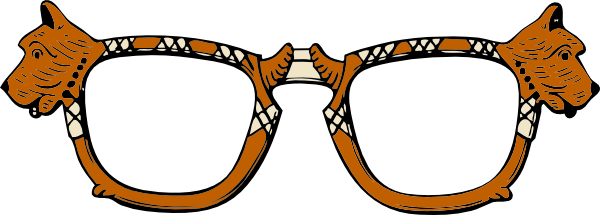 Brown Scottie Dog Eyeglasses Front Frame Clip Art - Clip Art Glasses (600x215)