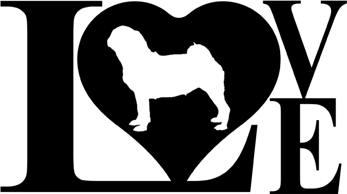 Dog Love Pug Decal Sticker - Pit Bull Love Pillow Case (736x736)