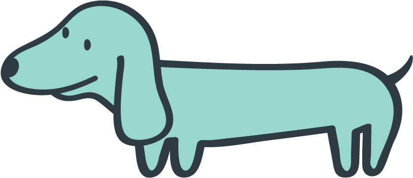 Dog Facing Left - Cartoon Dog Facing Left (850x383)