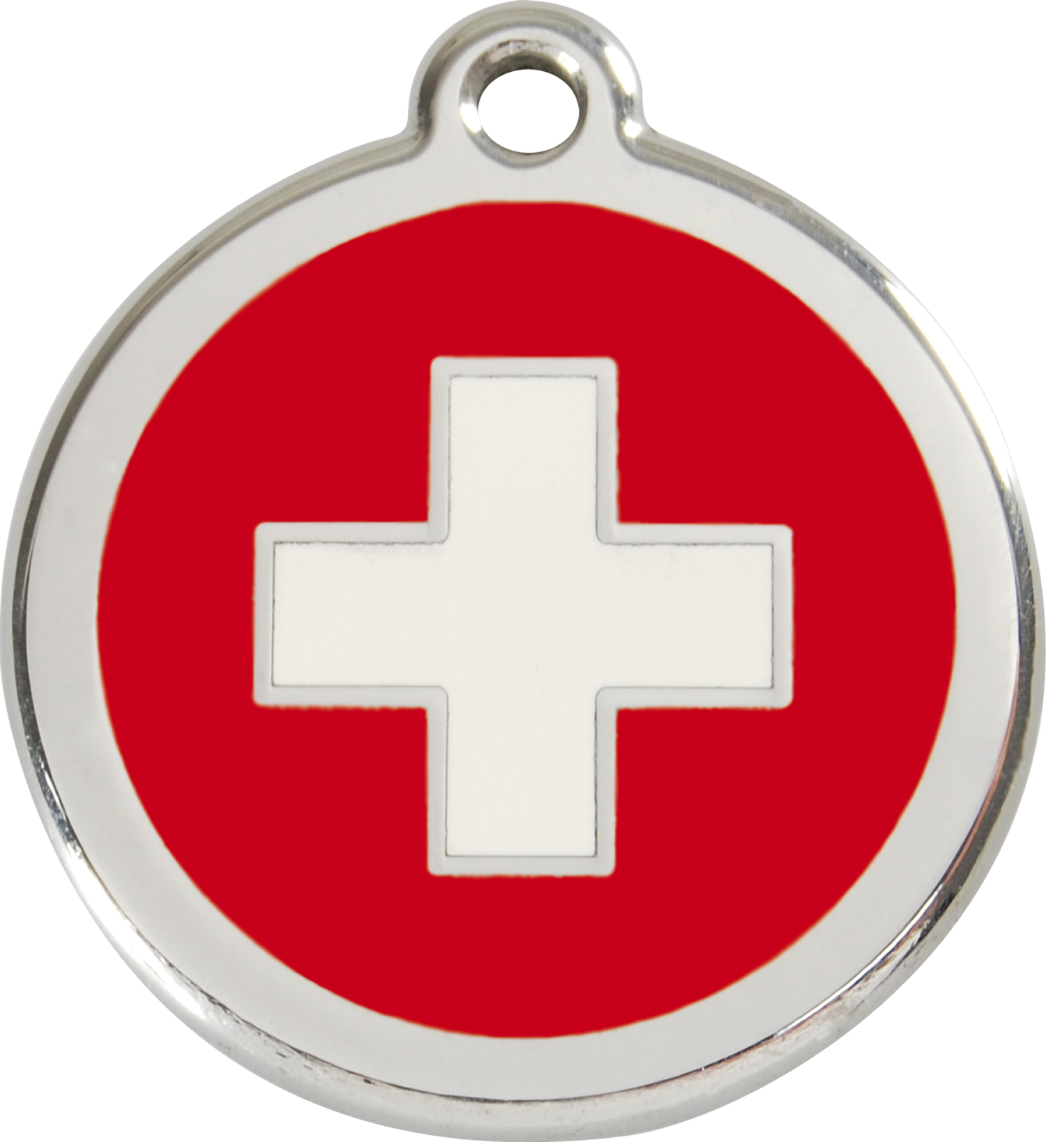 Red Dingo Stainless Steel & Enamel Swiss Cross Dog - Swiss Dog Tag (1500x1637)