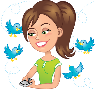Twitter Tweet Zoom - Cartoon Girl With Blonde Hair (400x373)