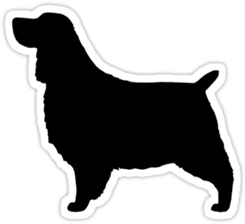 English Springer Spaniel Silhouette Waterproof Die-cut - English Springer Spaniel Silhouette Design (375x360)
