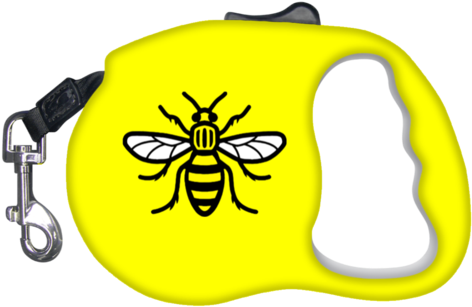 Manchester Bee Retractable Dog Leash - Manchester Bee Pin Badge (480x480)