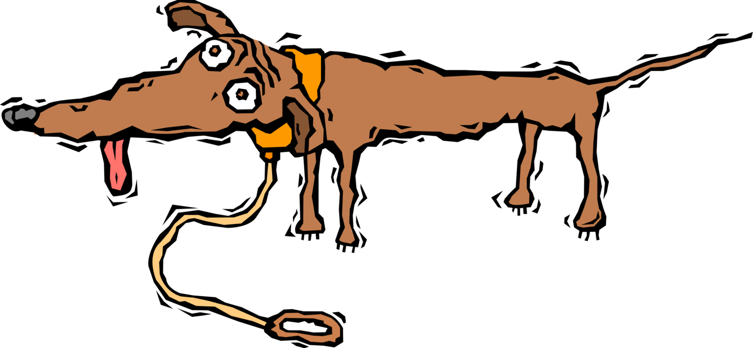 Vector Illustration Of Family Pet Dog On Leash - Vector Illustration Of Family Pet Dog On Leash (1514x700)