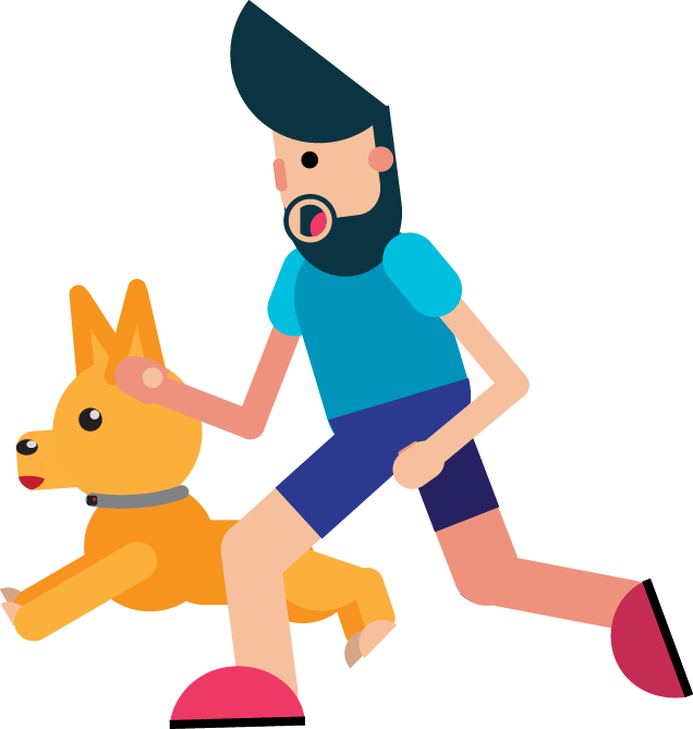 Best Dog Breeds For Runners - Running Dogs Animation Cartoon (636x669)