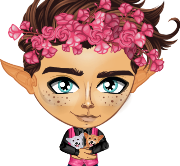 Hugging Corgis - Cartoon (600x533)