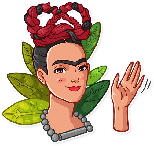 Thanks For Watching - Sticker Telegram Frida Kahlo (512x512)