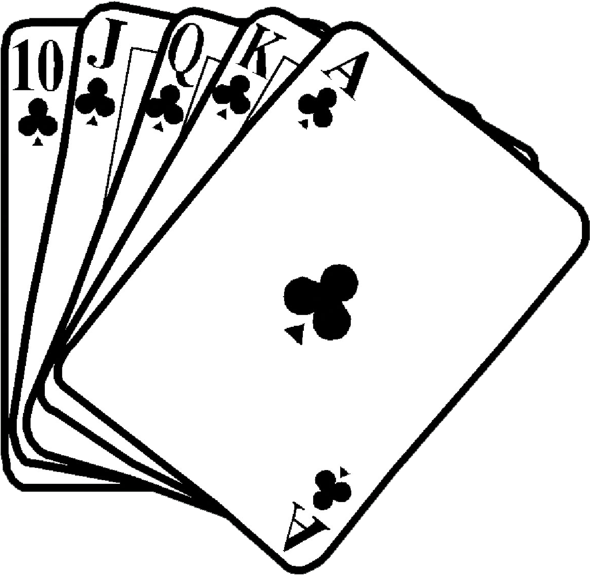 Stunning Inspiration Ideas Poker Clipart Hands Clipart - Deck Of Cards Clip Art Black And White (1200x1137)