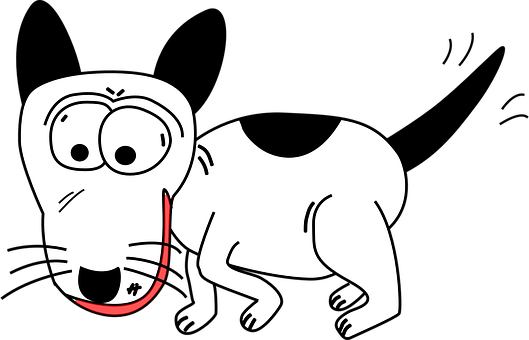 Puppy Dog Cute Sniffing Animal Happy Dog D - Png Cartoon Dog (529x340)