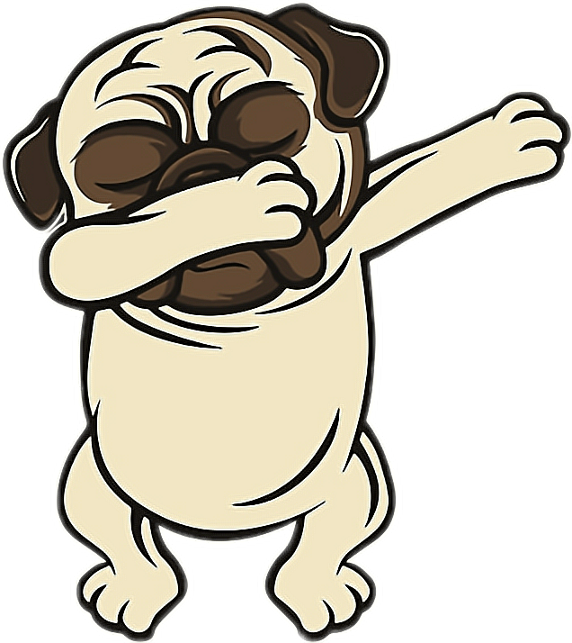 Ftestickers Pug Dab Dog Dance Dogsofpicsart - Funny Pug Dab Shirt - Dabbing Pug - Pug Dabbing (636x714)