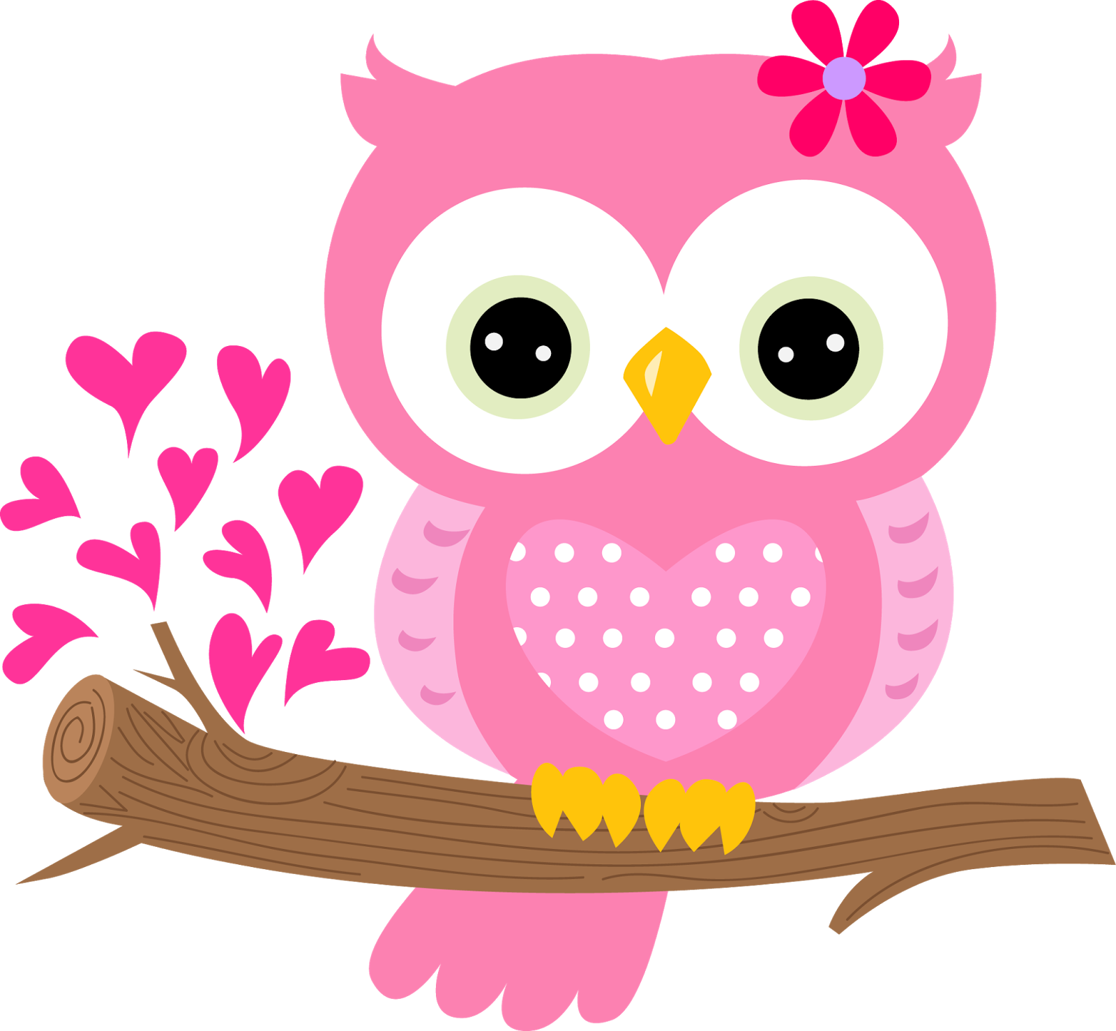 Búhos Y Pajaritos - Owl Pink (1600x1478)