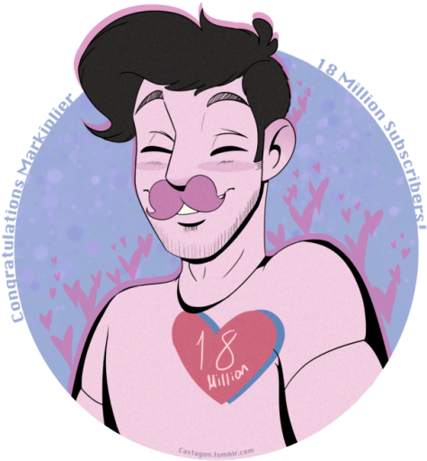 Congrats On 18 Million Subs Mark - Cartoon (500x518)