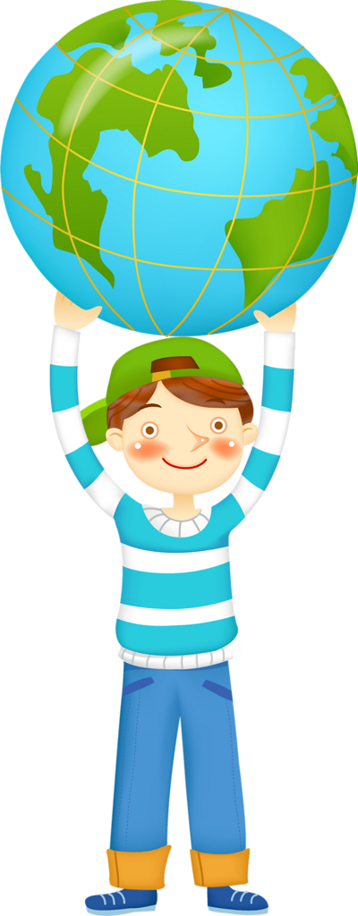 Escola & Formatura - Girl Holding Earth Clipart (400x1024)