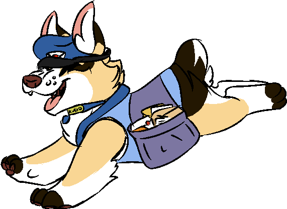 Katydid The Postal Corgi By Neraengem - Bush Crickets (631x456)