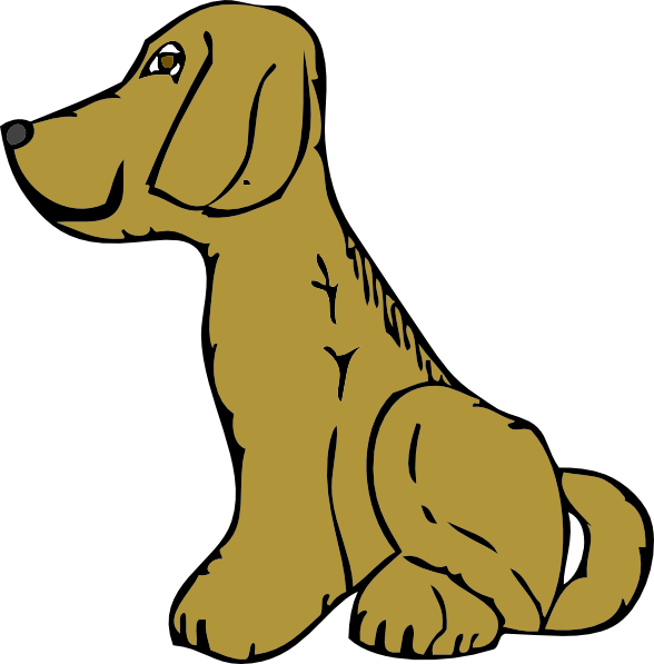 Free Vector Dog Side View Clip Art - Cartoon Dog From The Side (588x597)