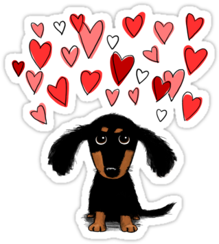 Amor Del Perro Wiener • Also Buy This Artwork On Stickers, - Dachshund Card (375x360)