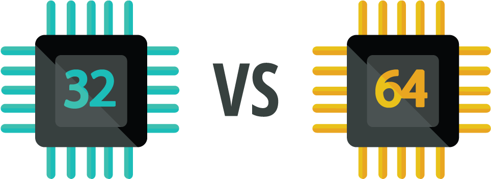 32 Bit Vs 64 Bit Software Which Runs Faster - 32 Bit 64 Bit Png (1000x500)