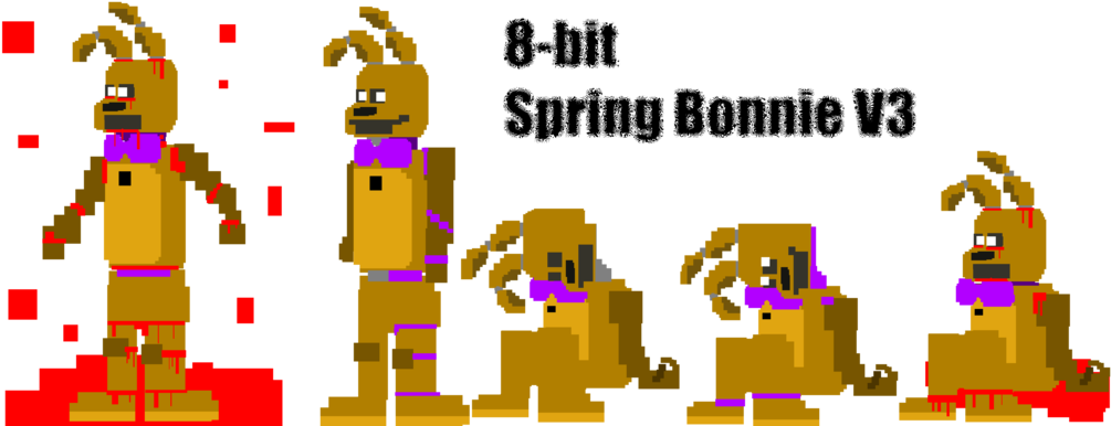 [fnaf] 8-bit Spring Bonnie V3 By Icespiritlynx - 8 Bit Spring Bonnie (1024x390)