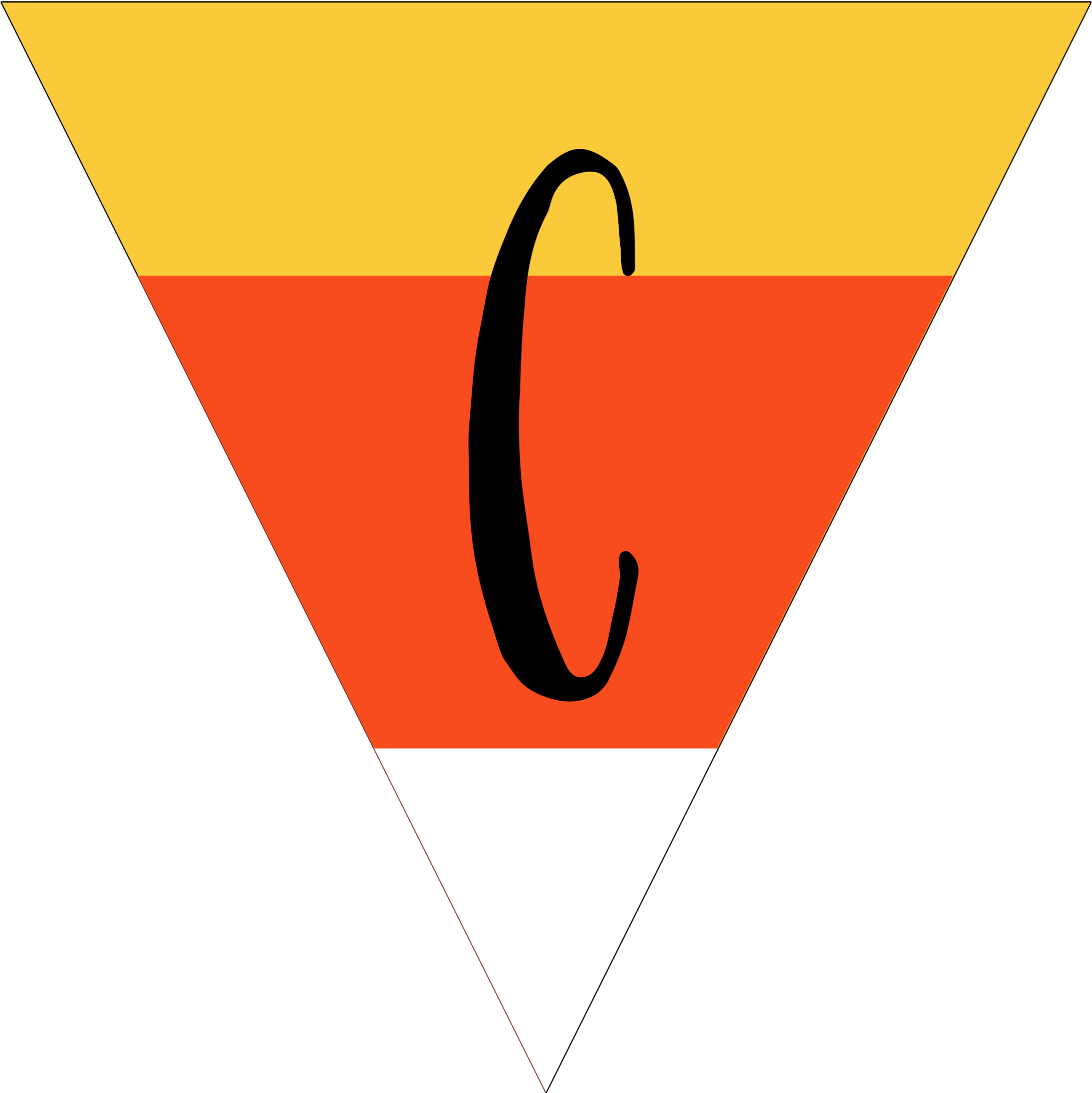 Candy Corn Printable Banner Letter C - Candy Corn (2431x2431)