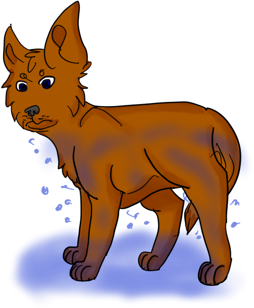 Wet Dog By Rainbyfolf - Wet Dog Clip Art (556x651)