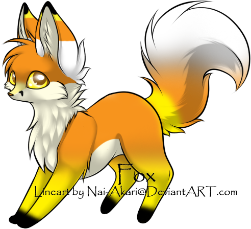 10 Point Candy Corn Fox Adopt By Outofthisworldadopts - Cartoon (524x478)