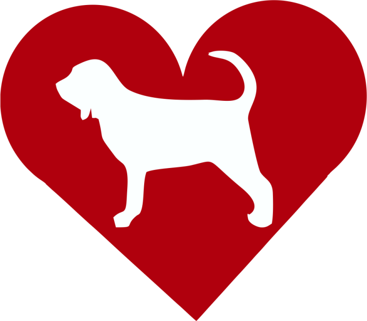 Bloodhound In Heart Outdoor Vinyl Silhouette - Ancient Dog Breeds (733x640)