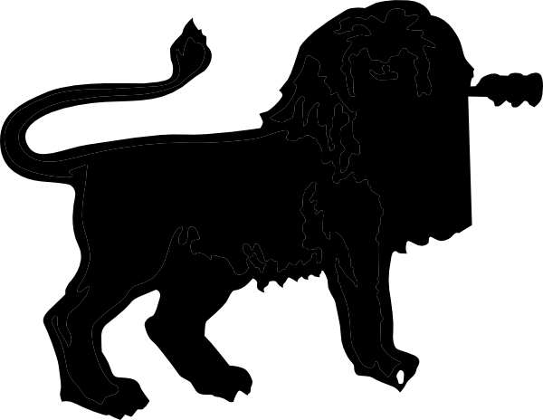 Silhouette Of Lion (600x464)