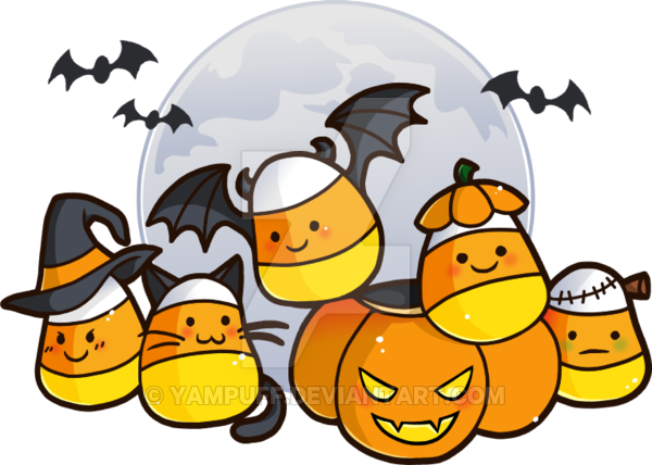 Candy Corn Critters By Yampuff - Cute Candy Corn Drawing (600x428)