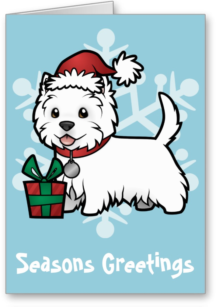 Cute Westie Christmas Card - Love (1008x1008)