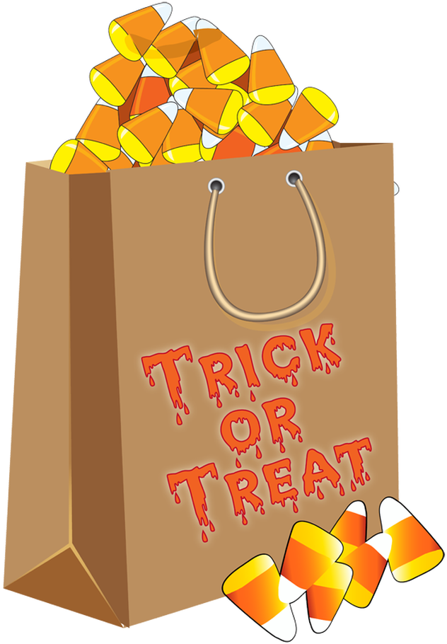 Trick Or Treat Candy Bag Clipart - Candy Corn Clip Art (640x909)