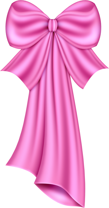 Clip Art Hair Bow Clipart 4 Clipartcow - Bow With Ribbon Pink (385x731)
