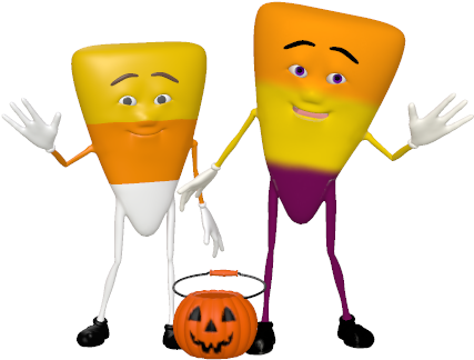 Candy Corn Guys Clip Art - Cartoon (460x343)