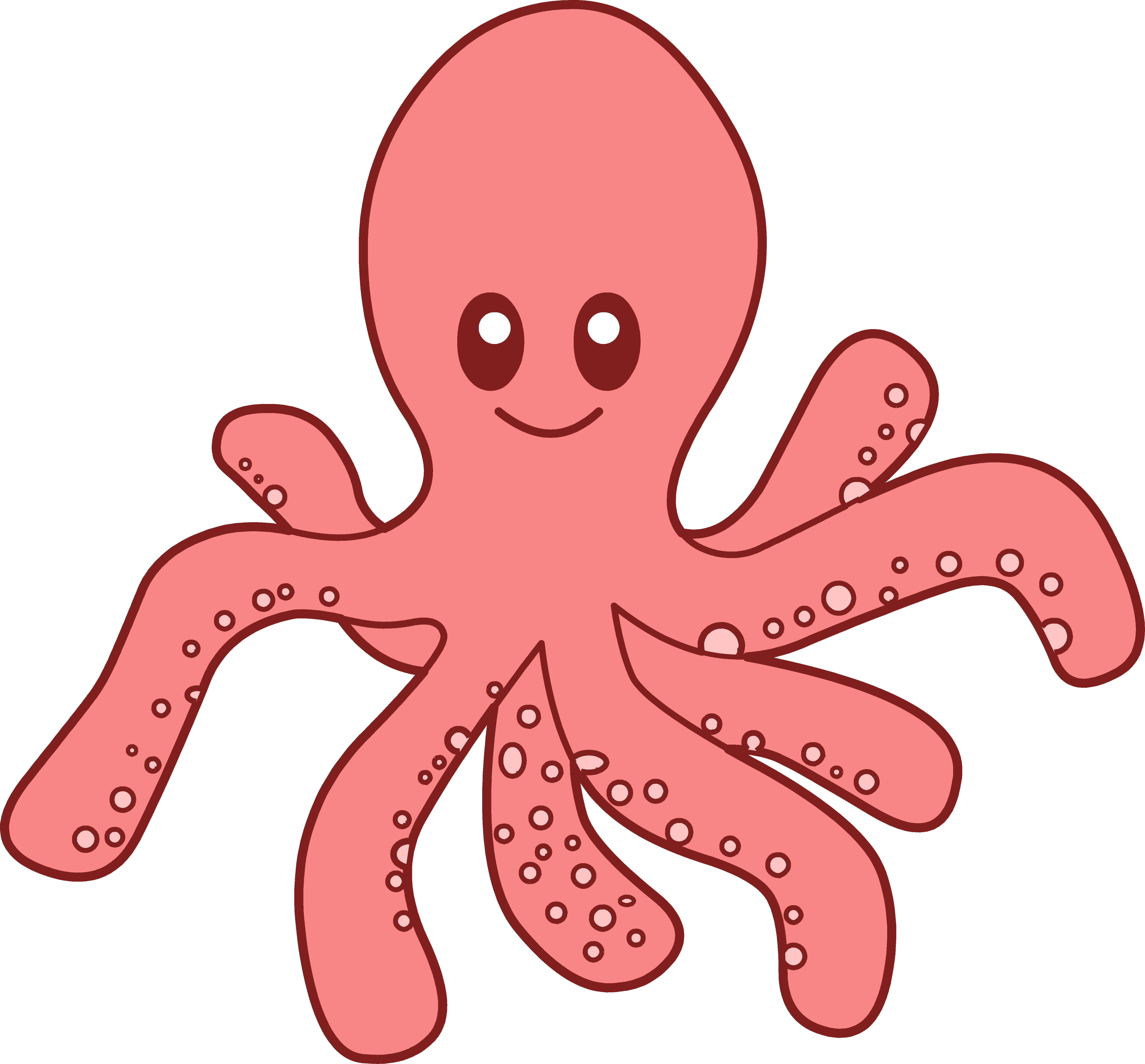 Cute Octopus Cartoon Drawing Images Pictures - Octopus Clipart Png (5782x5373)
