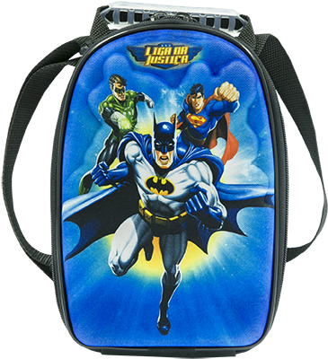Mochila Com Lancheira 3d Liga Da Justiça Batman - Lancheira Max Toy Liga Da Justiça Batman Azul (634x950)