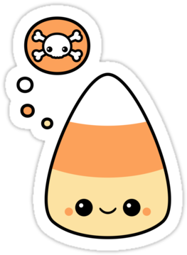 Cute Evil Candy Corn - Sticker (375x360)