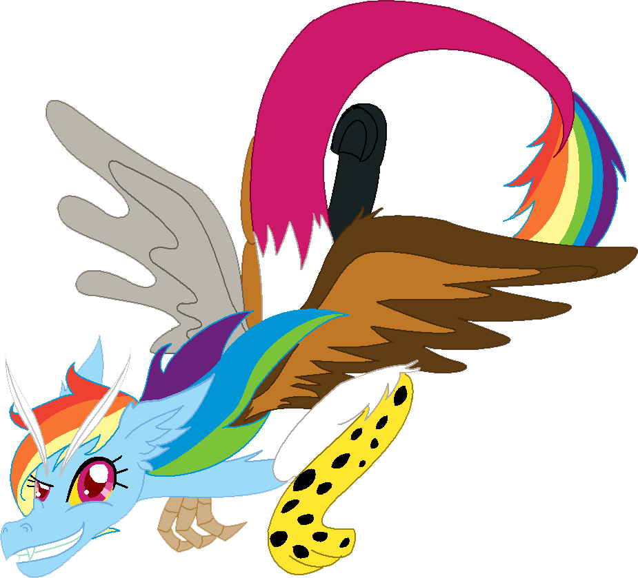 Draconequus Rainbow Dash By Cdla - Mlp Draconequus Mane 6 (925x839)
