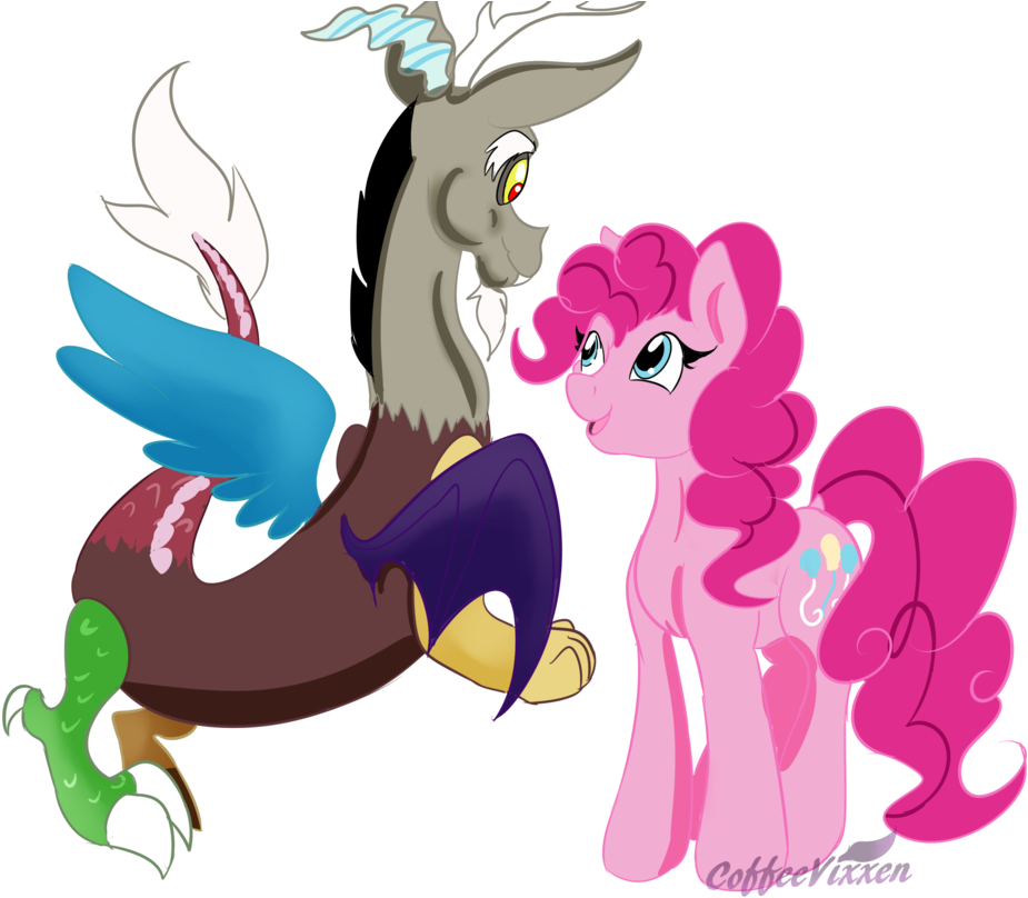 Coffeevixxen, Discord, Draconequus, Duo, Earth Pony, - Cartoon (1024x819)