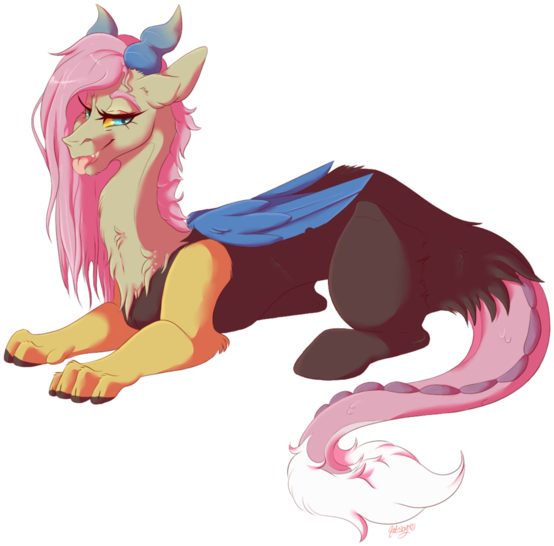 Qatsby, Discord, Draconequus, Fluttershy, Fusion, Safe, - Illustration (619x600)