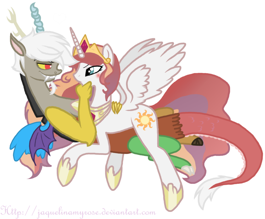 Jaquelindreamz, Bedroom Eyes, Blushing, Caos, Cuddling, - Lord Solaris And Eris (900x714)