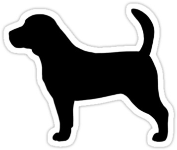 Beagle Silhouette Waterproof Die-cut Sticker - Decal (375x360)