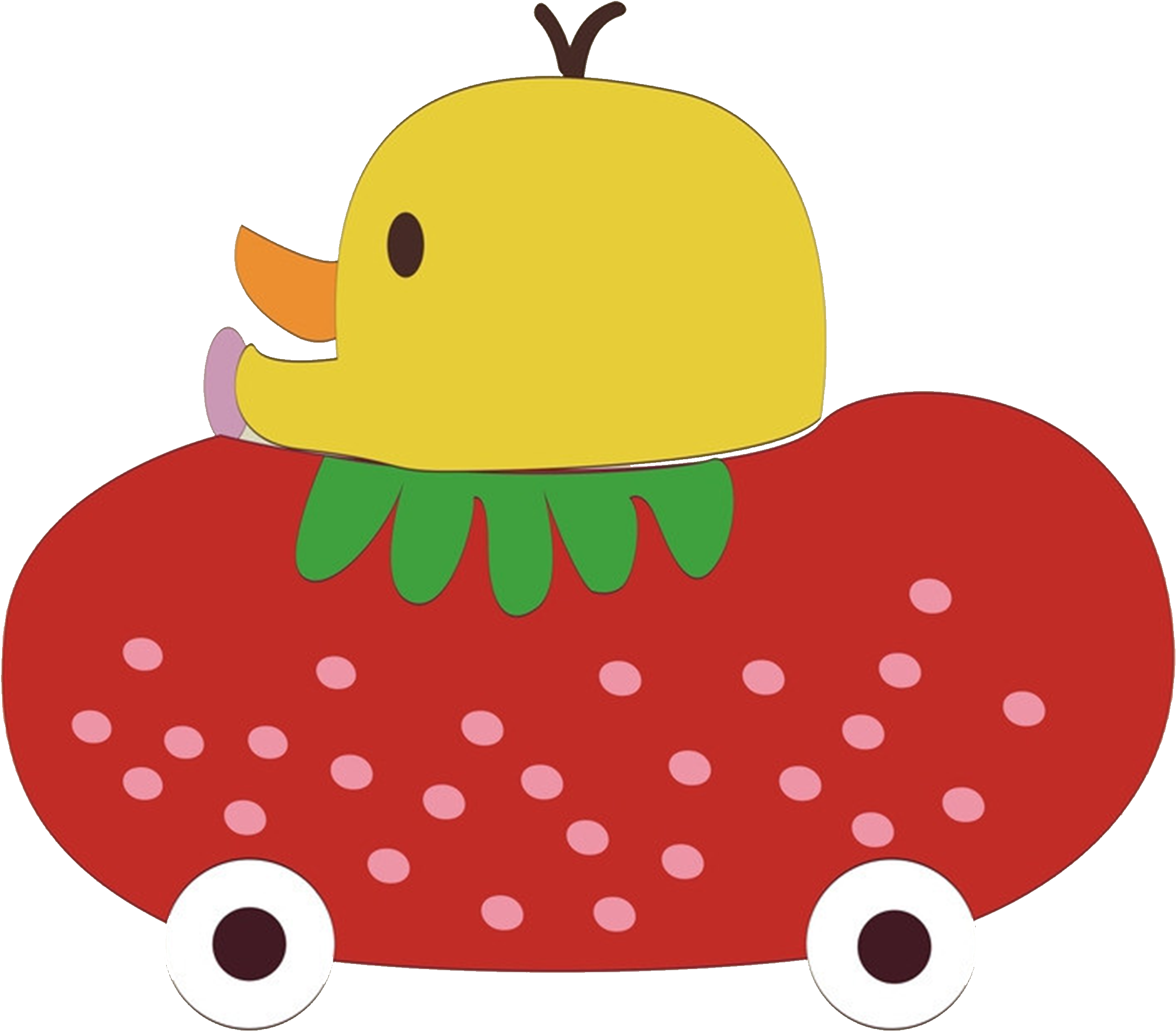 Cartoon Drawing Strawberry Duck 2362*2362 Transprent - Cartoon Drawing Strawberry Duck 2362*2362 Transprent (2362x2362)