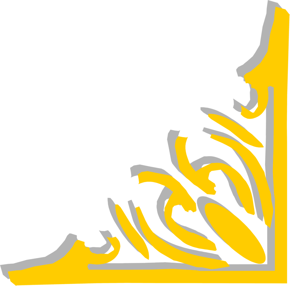 Illustration Of A Lower Right Frame Corner - Light Yellow Corner Border (958x946)