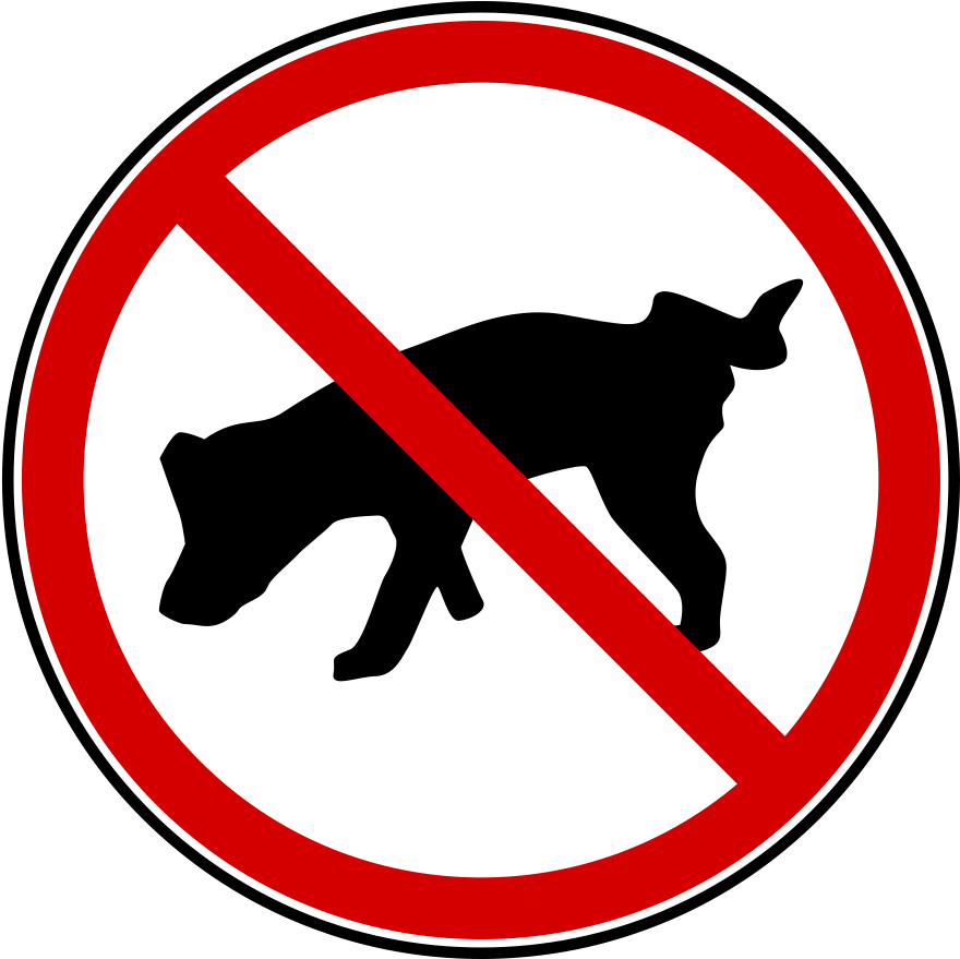 Dog No Peeing Clip Art - No Dogs Allowed Sign (2400x2400)