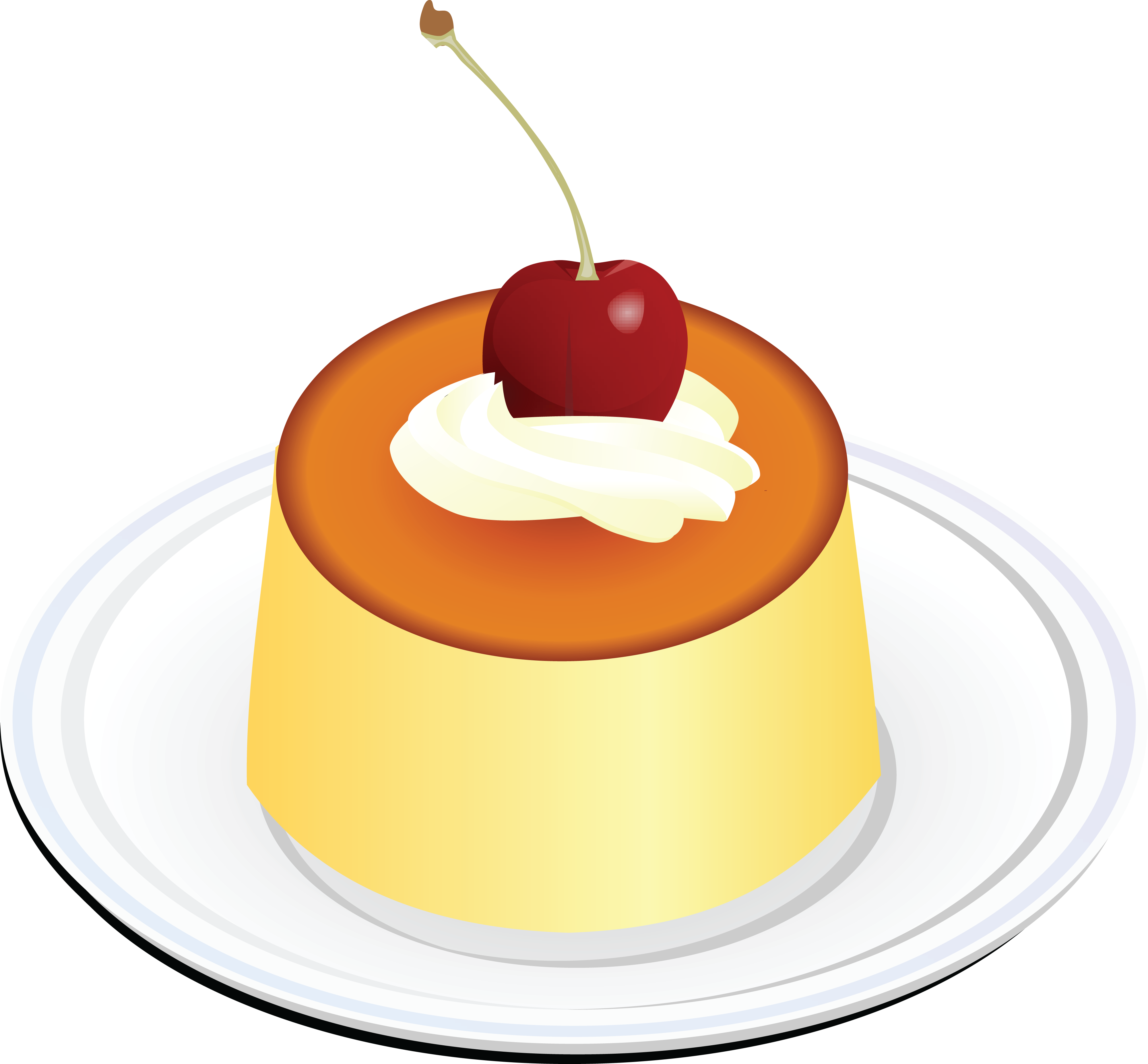 Free Clipart Of A Cake With A Cherry - Fondant (4000x3706)