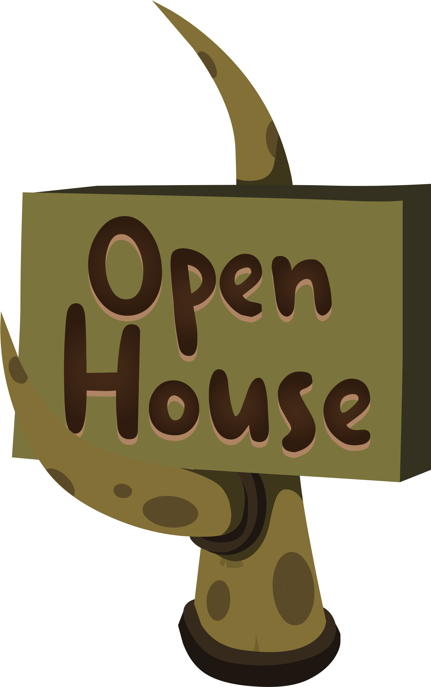 Firebog Open House Sign - Clip Art (1495x2400)