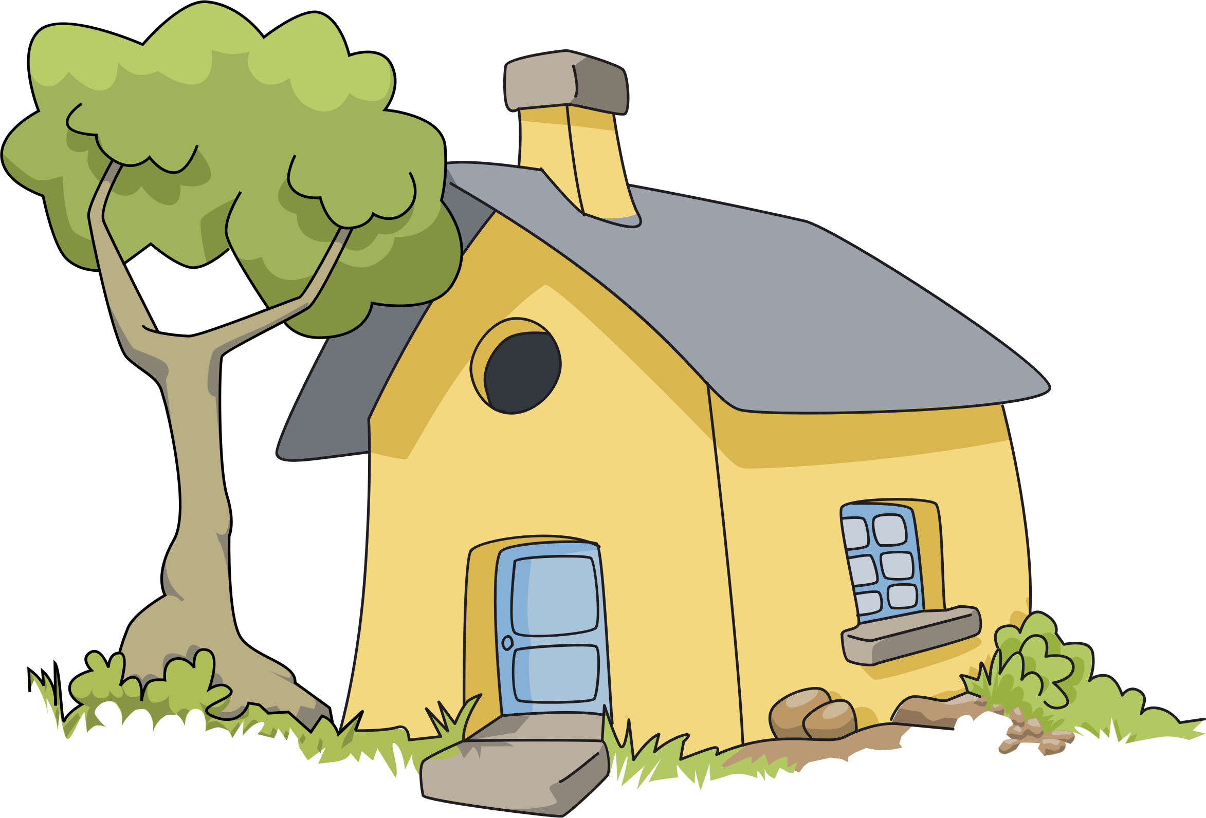 House Of Tree - Home Clipart Png (2346x1592)