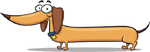 Dachshound Puppy Dogs - Teckel Cartoon (500x300)