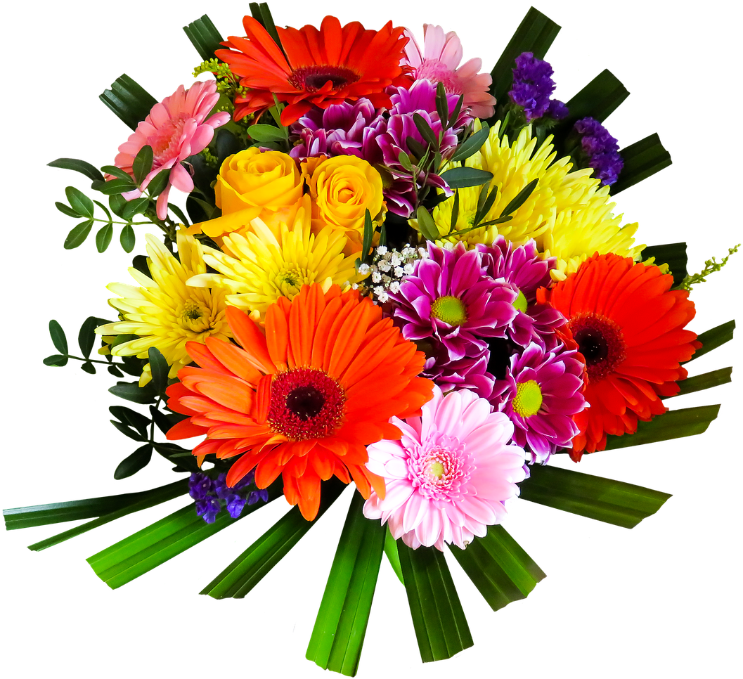 Bouquet Flowers Png Transparent Images Free Download - Stickers Happy Birthday Flowers (1280x1113)