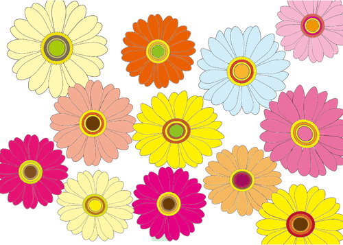 Bunte Blumen - Clipart Multicolor Flowers Png (500x357)